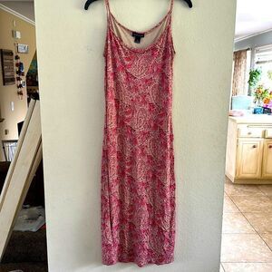 Ann Taylor Paisley Pink Purple Cream Dress